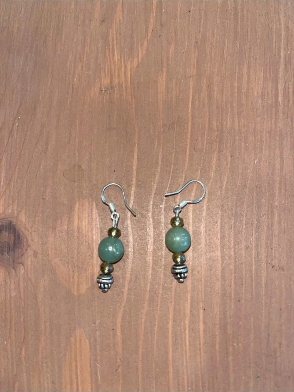 Jade sterling silver handmade earrings 925 Bali silver genuine stone luxury new